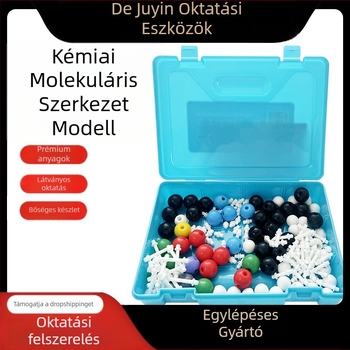 Kémiai szerkezeti modell organikus molekuláról golyó- és pálcás kivitelben középiskolai demonstrációhoz