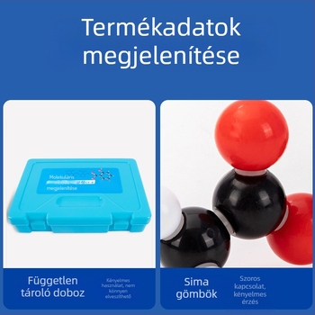 Kémiai szerkezeti modell organikus molekuláról golyó- és pálcás kivitelben középiskolai demonstrációhoz