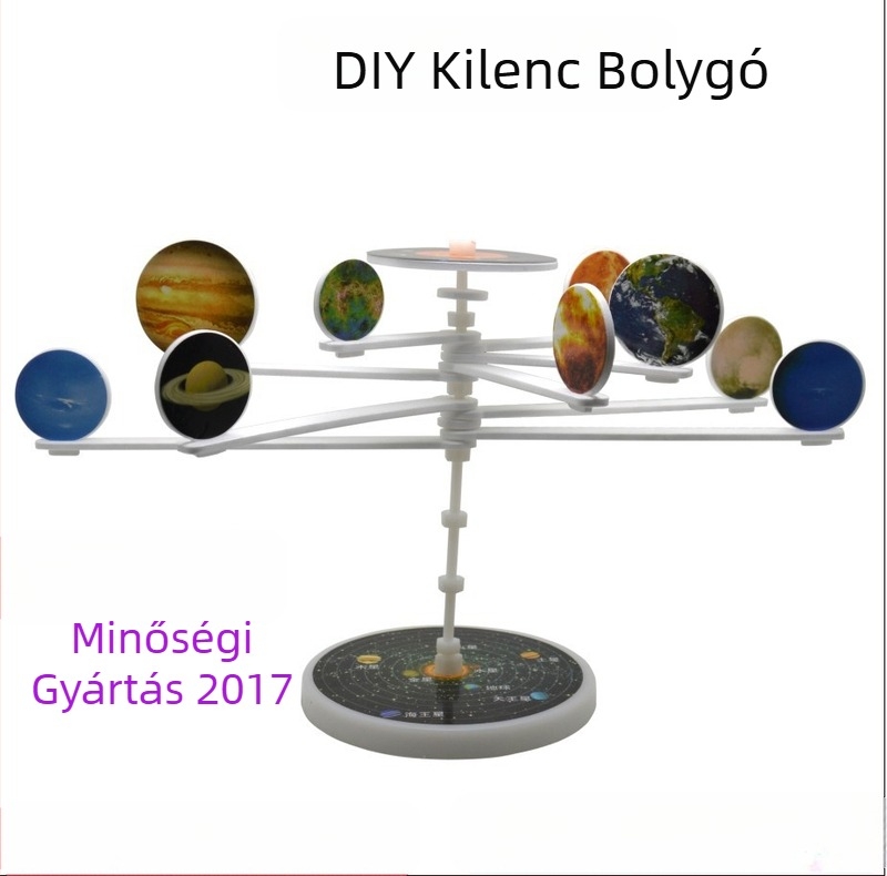 Kilenc bolygós Naprendszer modell – DIY tudományos készlet 7–14 éveseknek, műanyag, minták testreszabása