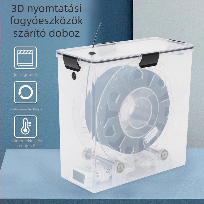 3D nyomtatási anyagok szárító doboza, 1 kg kapacitás, PLA fogyóanyagok, PETG zárt tároló, por- és nedvességálló