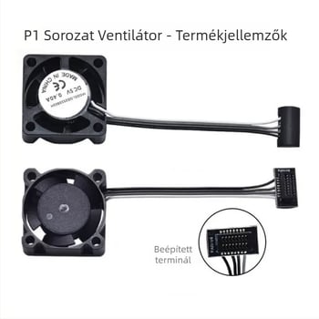 Forró vég hűtő ventilátor kettős golyóscsapágyakkal, extrudálási torok hűtéséhez, PWM hőmérséklet-szabályozó kiegészítő, modell X1C P1S