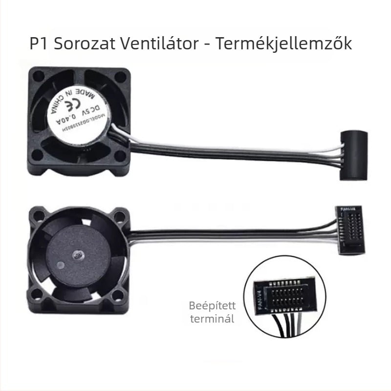 Forró vég hűtő ventilátor kettős golyóscsapágyakkal, extrudálási torok hűtéséhez, PWM hőmérséklet-szabályozó kiegészítő, modell X1C P1S