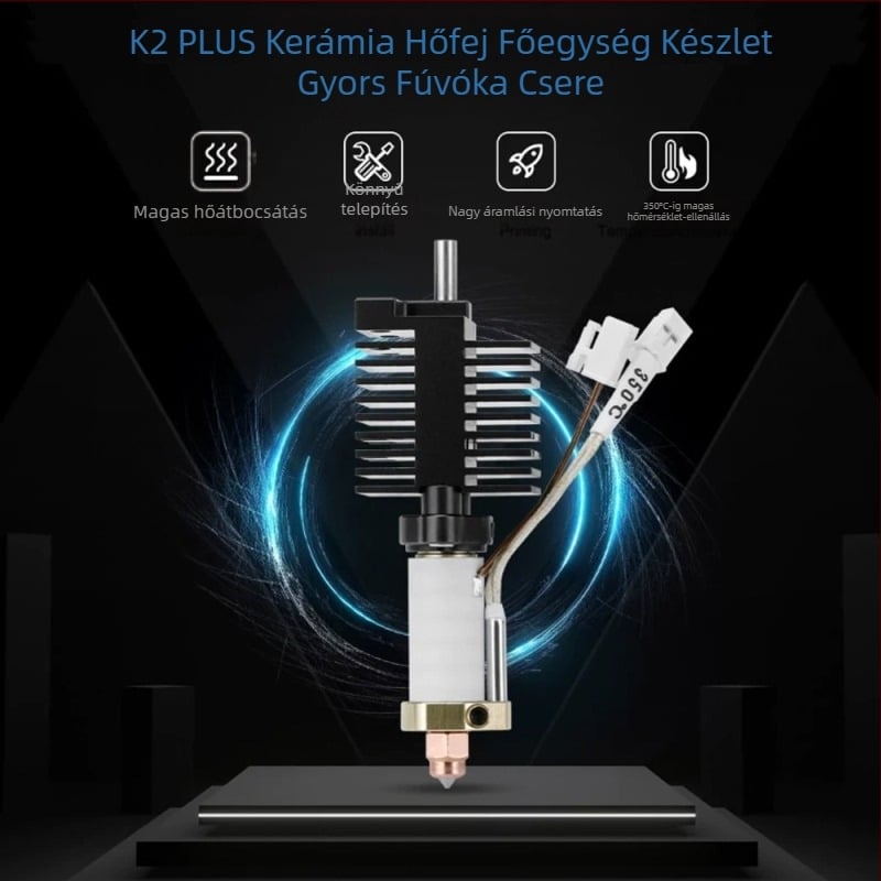 K2 Plus kerámiás forró vég, dúza készlet — integrált edzett acél, bi-metál dúza, magas hőmérsékletű fűtőegység