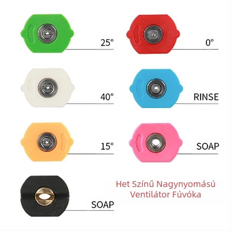 Magasnyomású vízfújó 7-szintű állítható adapterrel, 5-szintű szögállítású csatlakozóval, tiszta réz, 4500 psi