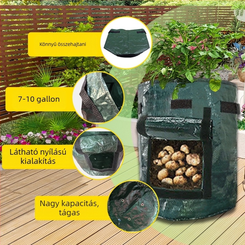 PE ültető zsák, lélegző ökológiai zsák otthoni kertészkedéshez, zöldítési projektekhez és erkélyre szánt zöldségkertekhez, növények növekedéséhez