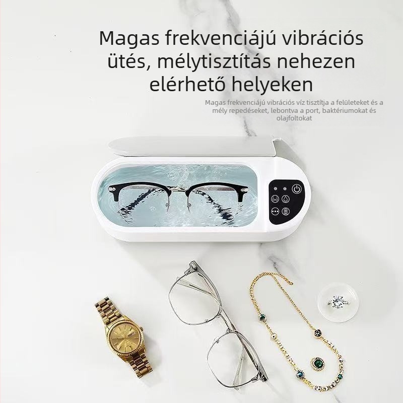 Ultrahangos szemüvegtisztító készülék ékszerek, fogszabályozó és kontaktlencsék számára — USB tápellátás, 5V, 50W, 300 ml kapacitás