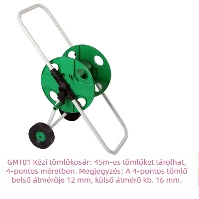 Kady Kerti tömlő-kocsi, kézi hajtású, acélcső + ABS