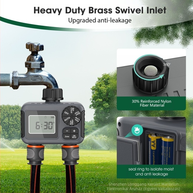 Intelligens öntözési időzítő csöpögtető öntözéshez (ABS anyag; csöpögtető öntözési sorozat; kültéri használatra közterületeken és kertek)