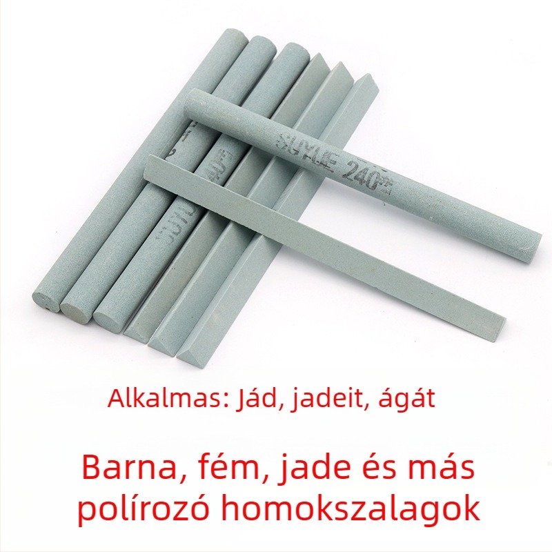 Soochow Mill Szilícium-karbid olajkő szalag polírozáshoz – kör alakú/ háromszög alakú, jade, jadit, achát, borostyán és fémes nefrit számára