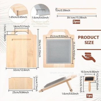 Kényelmes, hordozható fa gyapjúrost készlet árnyalatok keveréséhez, fonáshoz és keféléshez – varrógép-kiegészítő, kreatív minimalist design, testreszabható.