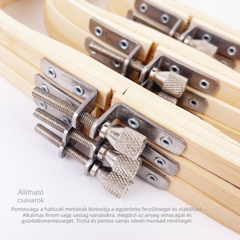 Négyzet alakú bambusz hímzőkeret keresztszemes hímzéshez, kínai stílusú