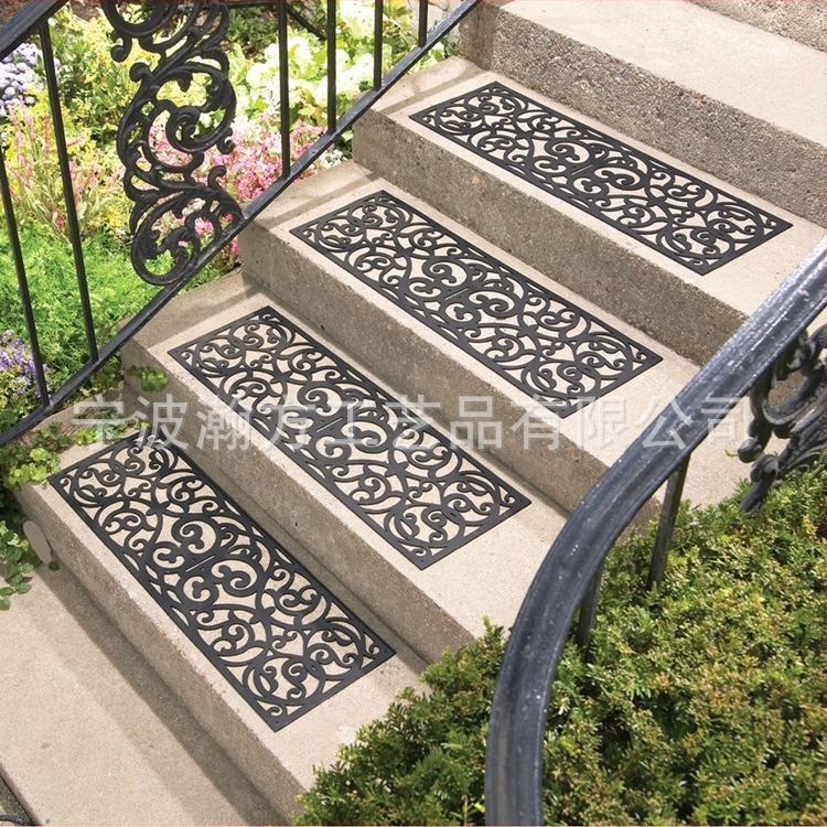 Gumi lépcsőmat geometriai mintával, négyszögletes formájú, modern minimál stílus