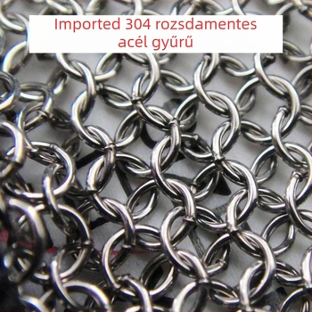 BX 5201 Vágásbiztos kesztyű 304L rozsdamentes acél gyűrűvel, 22 cm hosszú, húsfeldolgozásra