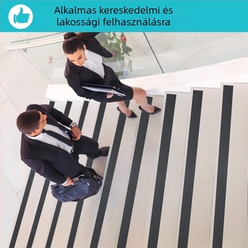PVC ragasztó csúszásmentes szalag lépcsők és fürdőszobákhoz, téglalap alakú, 0,1 mm vastagság, -10–50°C, matt felület, kopásálló