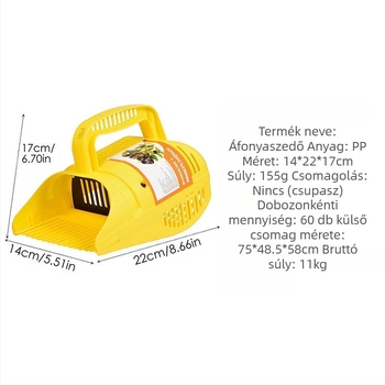 Blueberry Picker – Műanyag, ültetvényekhez, Hordozható