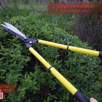 Teleszkópos kerti metszoolló acélcső fogantyúval, 65Mn acél, metsző átmérő 1–10 mm, tömeg 1,2 kg, márka German help