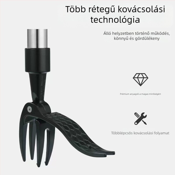 Rozsdamentes acélból készült álló kézi gyomirtó kapa – kettős használat