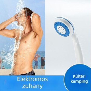 Kültéri kemping zuhany automata vízellátással, ABS ház, KE-801 modell, Hong Ling, felső permetező, egyszerű telepítés