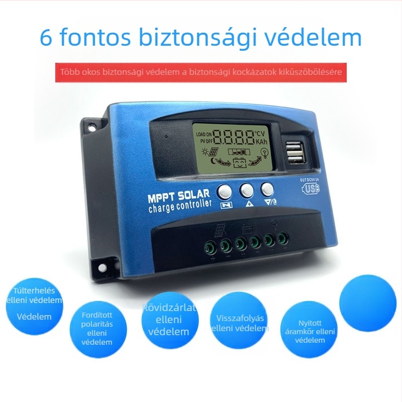 MPPT napelemes szabályozó 48V, 30–100 A napelemekhez és intelligens utcai világításhoz