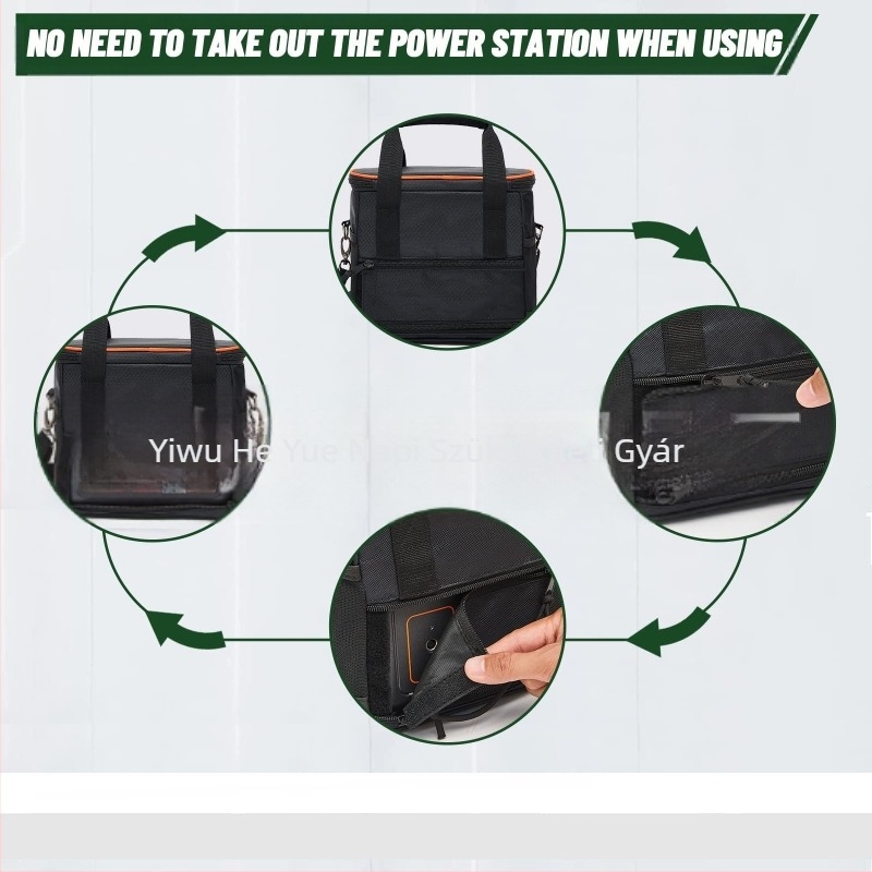 Akkumulátor tároló táska – kocka alakú utazótáska hordozható tápegységekhez, Oxford anyag, többfunkciós (Modell: Battery storage bag)