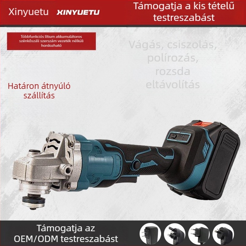 Kábel nélküli szögcsiszoló Li-ion akkumulátorral, hordozható, kompakt, csiszolás és polírozás funkcióval