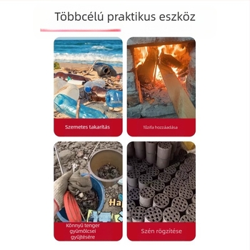 Hosszú rozsdamentes acél csipesz szemét és tűzifa felvételéhez – csúszásmentes, ideális vidéki otthonokban, tisztítási dolgozóknak és partszakaszok tisztítására