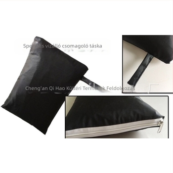 Nyuszi ketrecfedél, négyszögletes alakú, 210D Oxford anyag PU ezüst bevonattal, por- és vízálló, UV-védelem, logó nyomtatás, vízálló tároló táskában