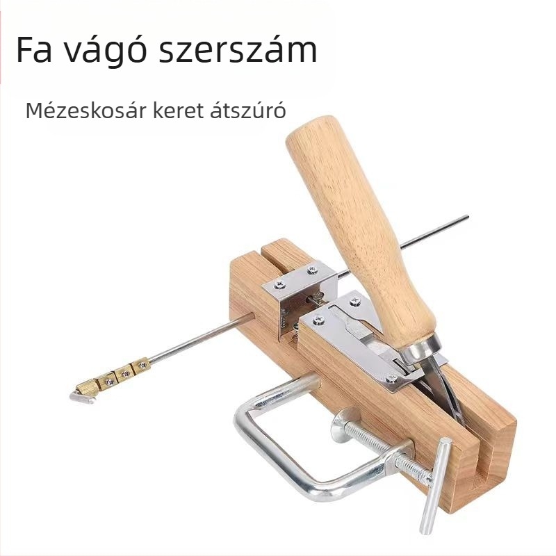 Fából készült keretlyukasztó eszköz méhészethez