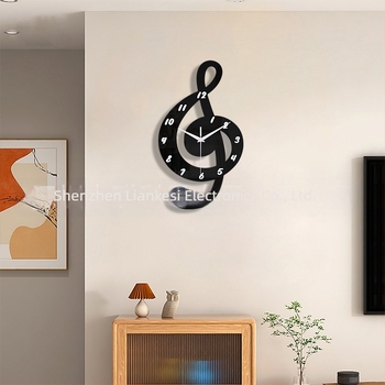 emoyo falióra, kerek akril tok, zenei hangjegy dizájn, kvarc mozgás csendes járás, Modell 30503