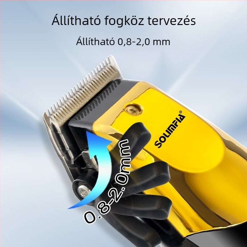 Digitális kijelzős vezeték nélküli hajvágó kefés motorral, rozsdamentes acél pengék, beépített 1000-1200 mAh-s akkumulátor