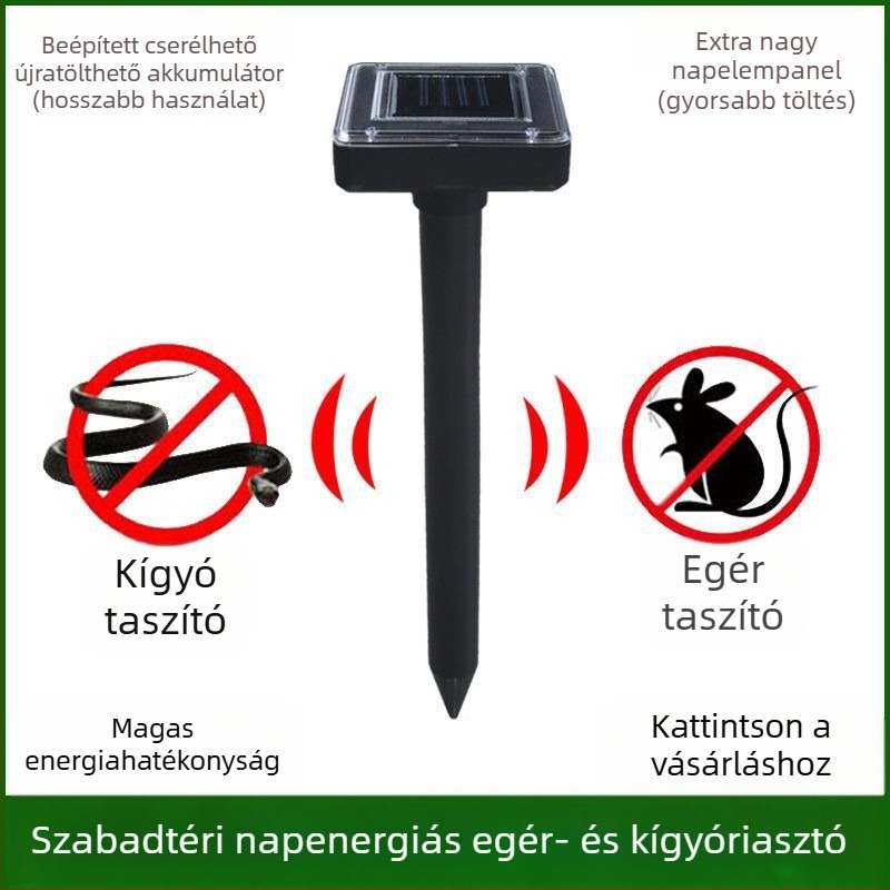 Ultrahangos egérriasztó, modell 6955, újratölthető, ABS ház, 1.2V