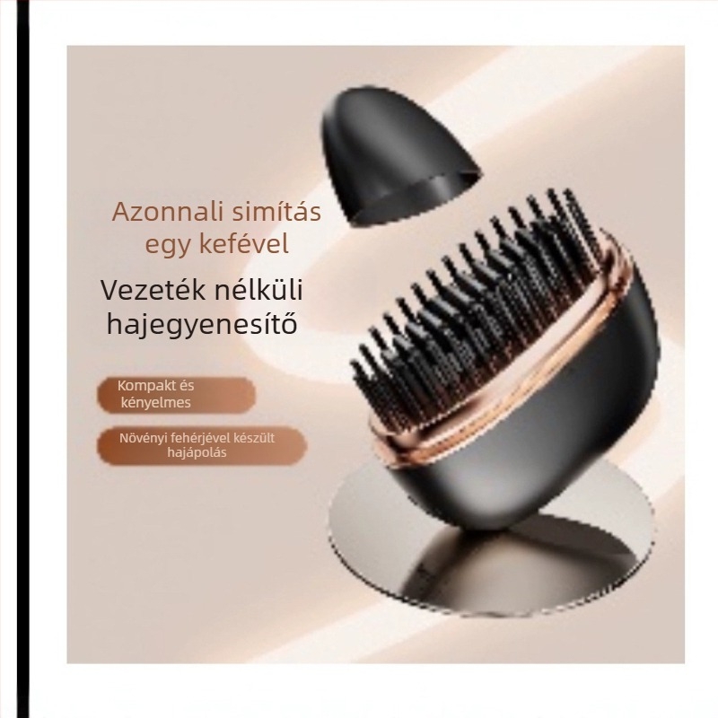 Mini vezeték nélküli hajegyenesítő fésű – hordozható, kettős használat egyenesítés és göndörítés, kerámia hő, 25W, 3–5 perces styling