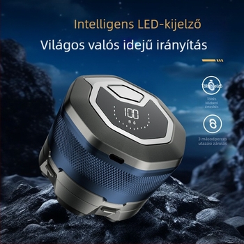 Hatfejű forgó elektromos borotva, teljes testet mosó dizájn, LED kijelző, lebegő vágófej, kivehető és mosható fejek, beépített lítium akkumulátor 800–1000 mAh, üzemidő több mint 60 perc.