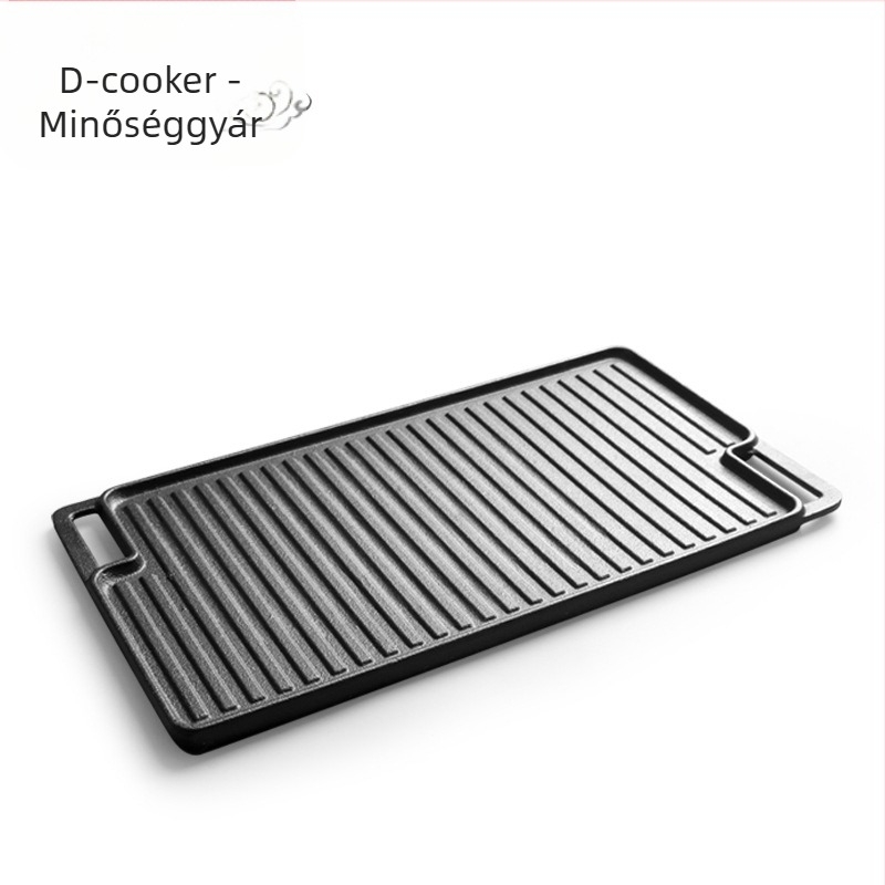 Öntöttvas négyszögletes grill serpenyő kültéri használatra két fogantyúval, bevonat nélkül; Anyag: öntöttvas; Forma: négyzet; Tömeg: 4; Gyártás testreszabható: Igen