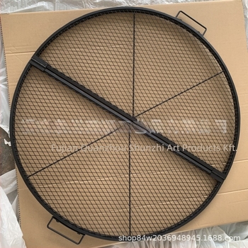 Könnyen hordozható kör alakú tűzhely-grill és sütőedény kempingezéshez – fém, összecsukható, modell 103-2, 3,5 kg, 3–5 fő részére