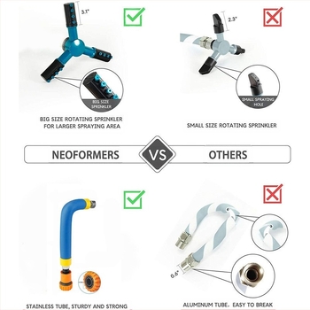 Kerti forgó öntöző, ABS ház, kanna-stílusú öntözés/ zuhany, 360° forgás, kapacitás 10
