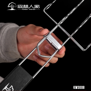 Kolbász alakú vas grillező háló, elektroplakolt felülettel, hordozható