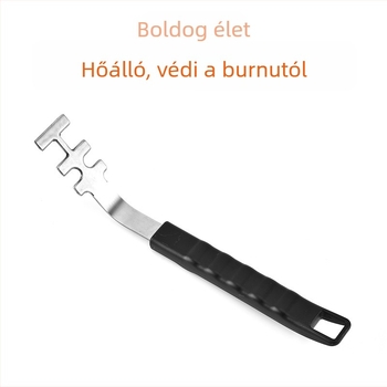 Rozsdamentes acél sütőrács húzófogó | modern minimalist design | a forró rácsok biztonságos kezeléséhez