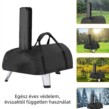 Pizza sütőfedő – sarokban álló, kültéri használatra, vízálló poliészter, modern és letisztult stílus, testreszabható feldolgozás