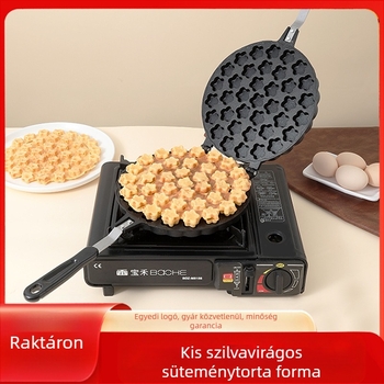 Alumínium ötvözet – tojás gofri serpenyő szilva virág alakú sablonnal és kis sütemény formákkal – magáncímke elérhető, Yongkang 2024