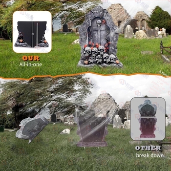 Halloween sírkő alakú kertjelző, vízálló, nedvességálló, UV-álló
