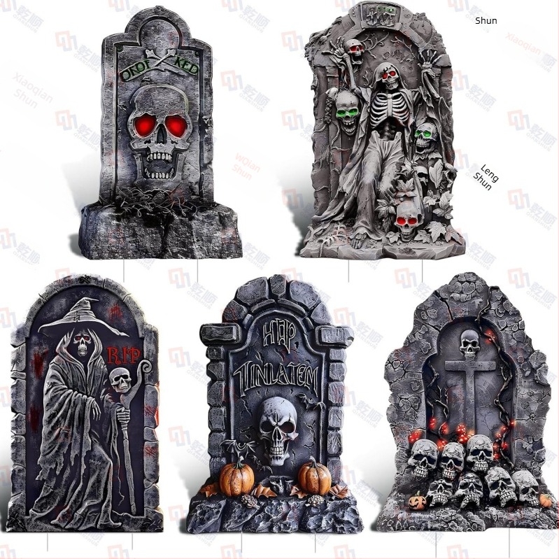 Halloween sírkő alakú kertjelző, vízálló, nedvességálló, UV-álló