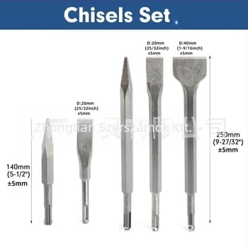 Kalapácsos fúrókészlet, 17 darab, kerek szárú, kétbarázdás, falba és betonba történő fúráshoz