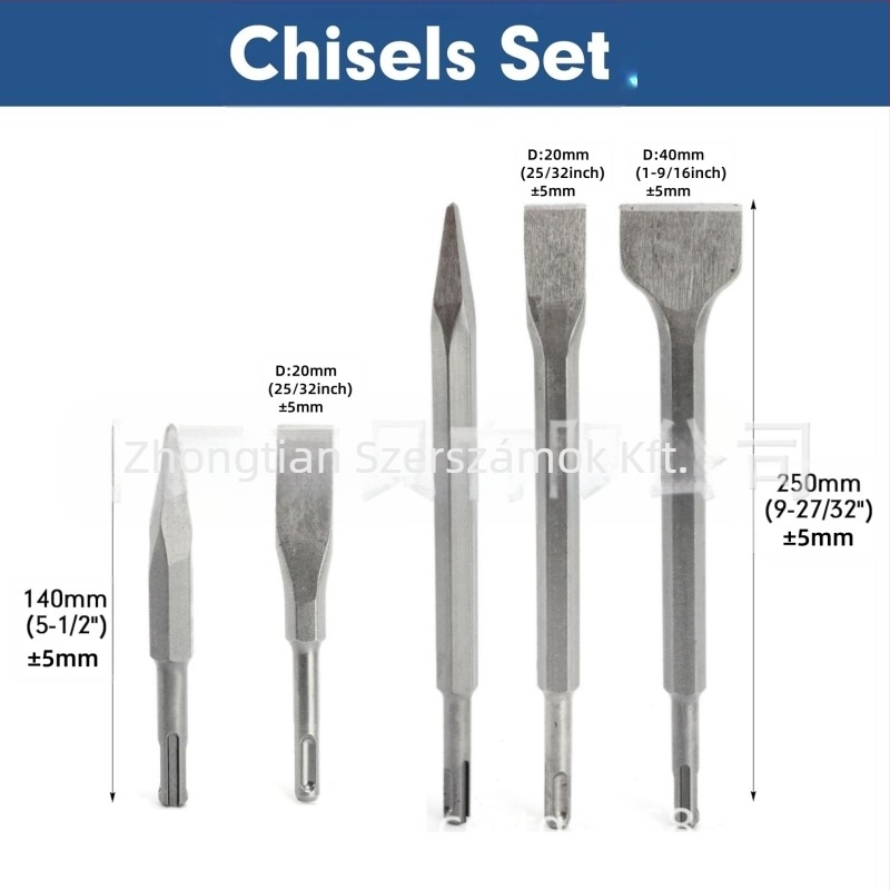 Kalapácsos fúrókészlet, 17 darab, kerek szárú, kétbarázdás, falba és betonba történő fúráshoz