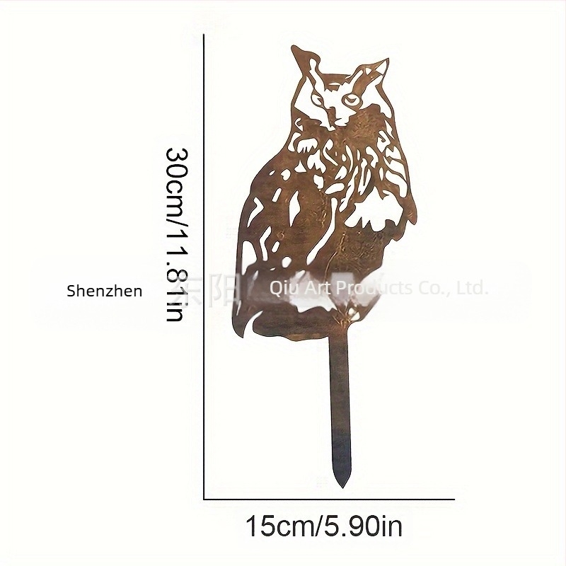 Fém bagoly kert szobor, modern minimalista stílus, kategória: állatok, alkalmas kertben, udvaron vagy irodában