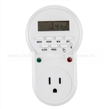 Cier időzítő kapcsolóaljzat, időzítő funkció, hőmérséklet-tartomány -10 °C-tól +55 °C-ig