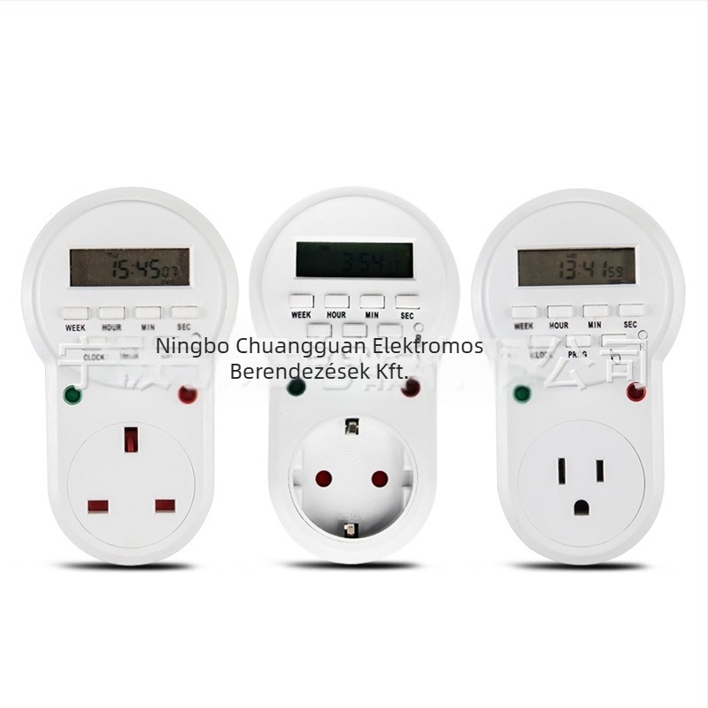 Cier időzítő kapcsolóaljzat, időzítő funkció, hőmérséklet-tartomány -10 °C-tól +55 °C-ig