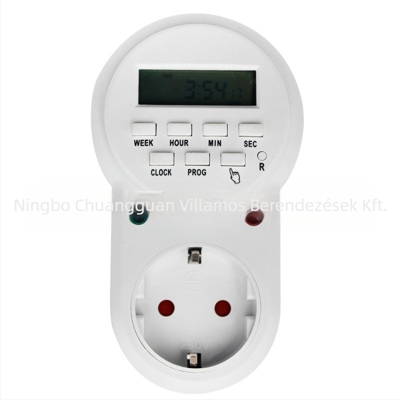 Cier időzítő kapcsolóaljzat, időzítő funkció, hőmérséklet-tartomány -10 °C-tól +55 °C-ig