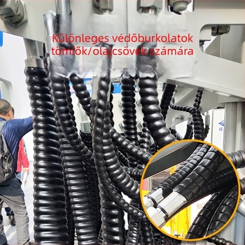 Spirálvédő hüvely tömlők és kábelekhez | Modell HPS-8MM-200MM | Magasnyomású csővezeték