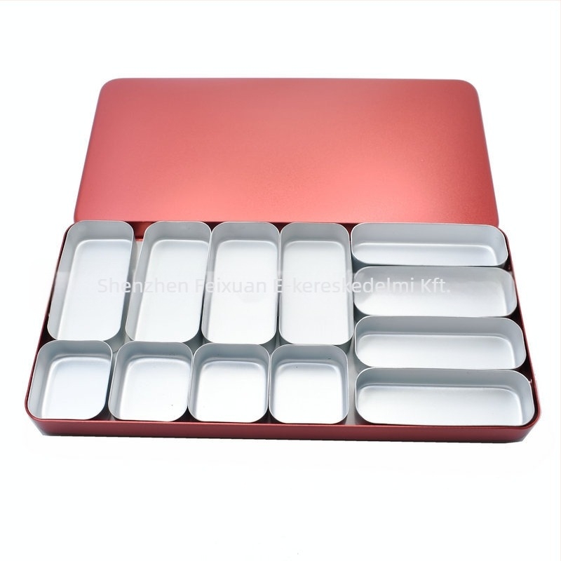 Dentális tű sterilizáló és tároló doboz, fém, 12 rekesz, magas hőmérsékletű sterilizálás, eflydent